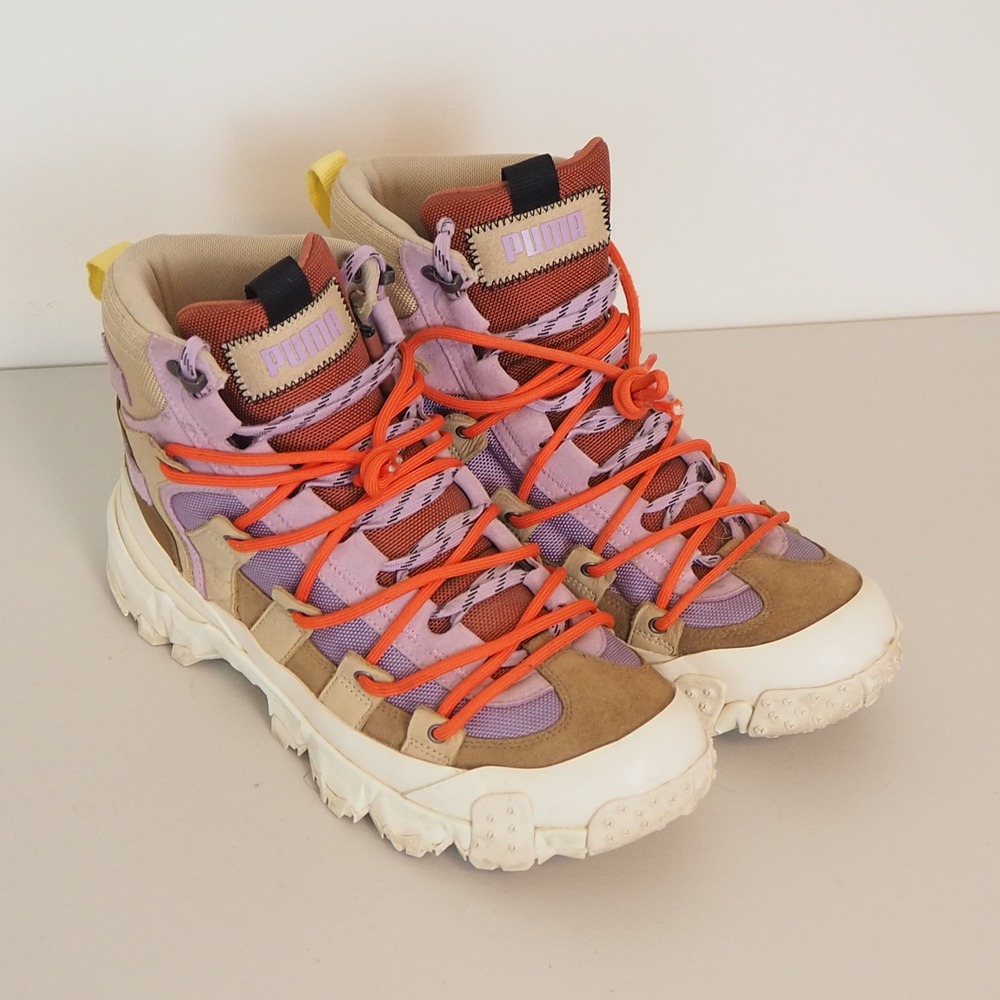 Puma Multi-Color Trail Hiking Boots — Purple, Orange, Brown, Cream